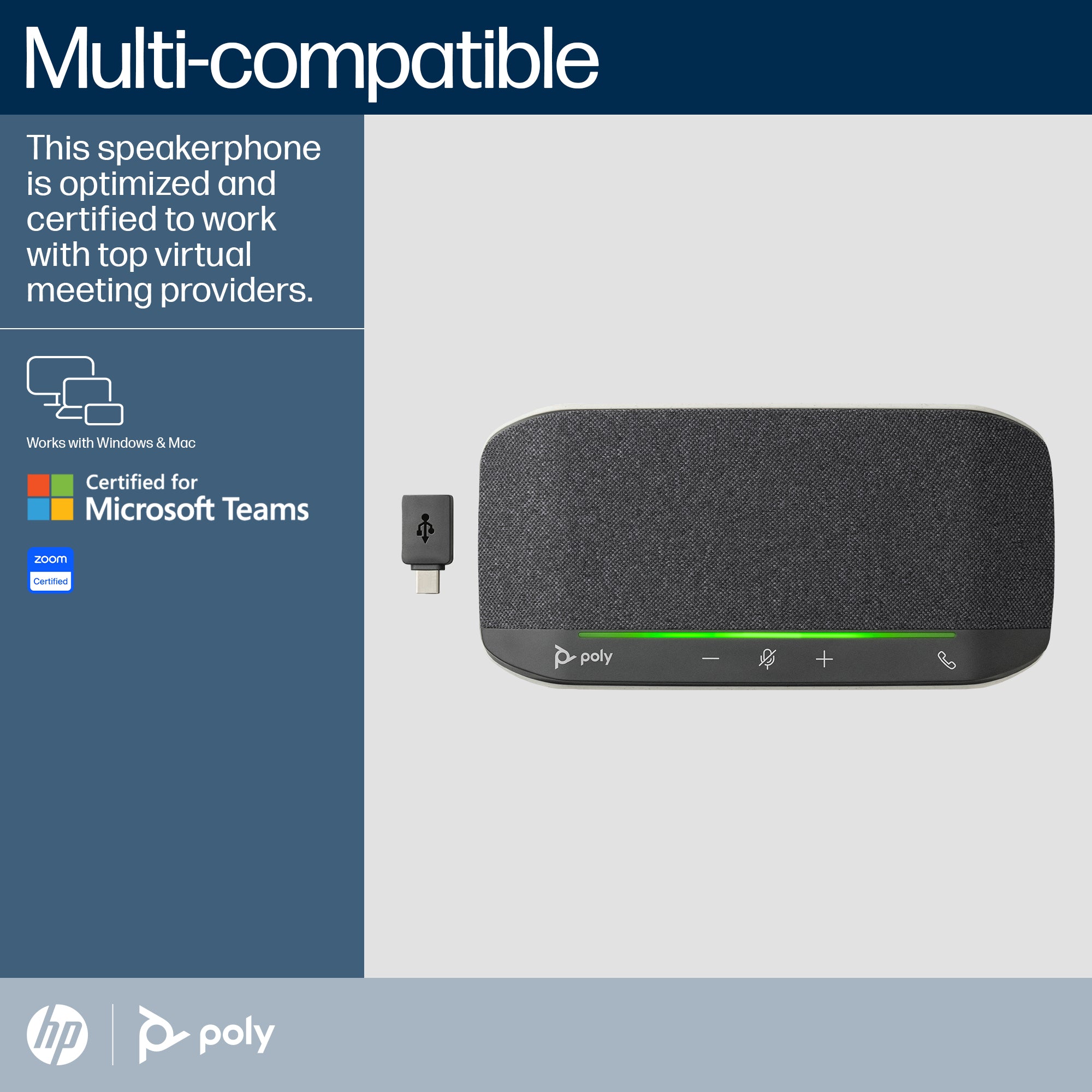 Poly Sync 10 Speakerphone + USB-A naar USB-C-kabel 7S4M6AA