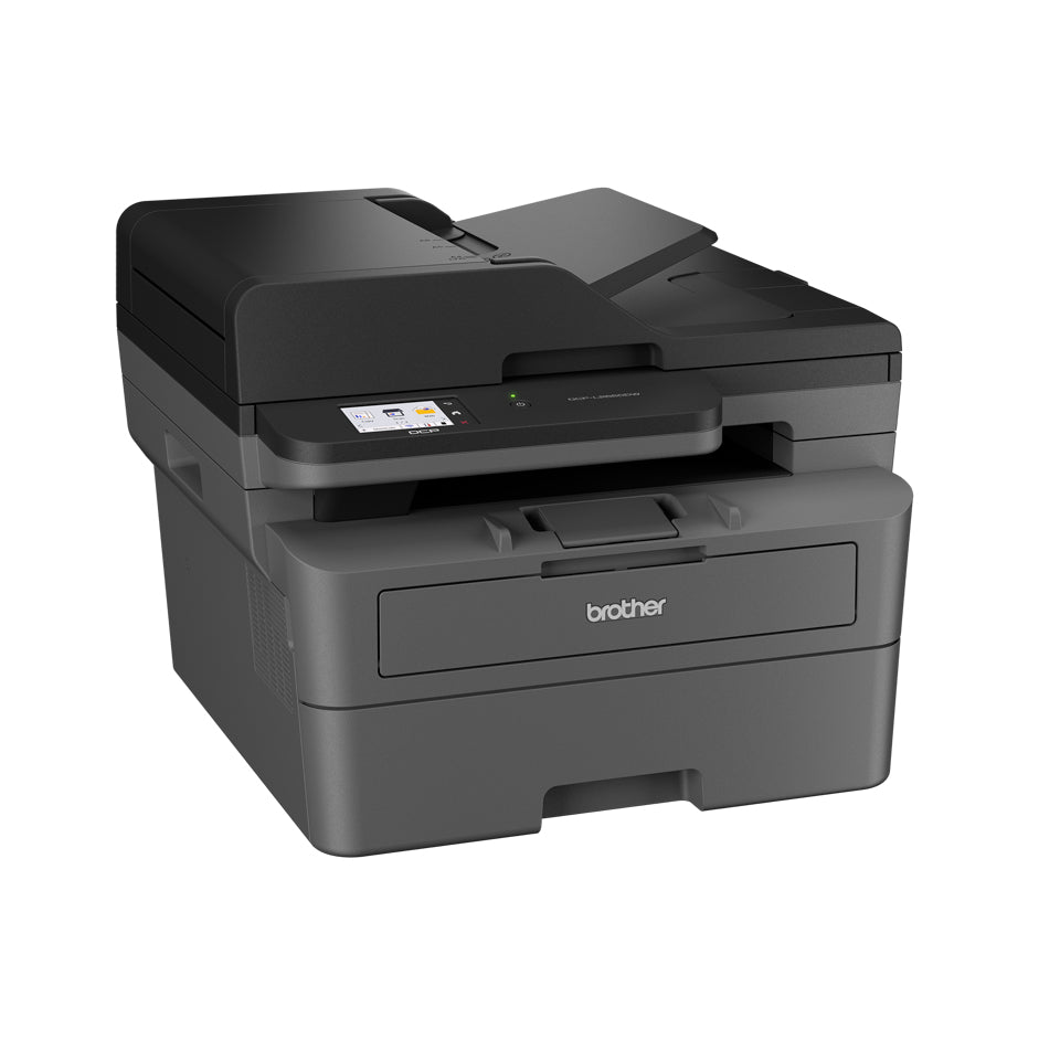 Compact A4 all-in-one black and white laser printer with duplex printing and wireless network connection for fast and secure printing of documents up to 34 pages per minute.