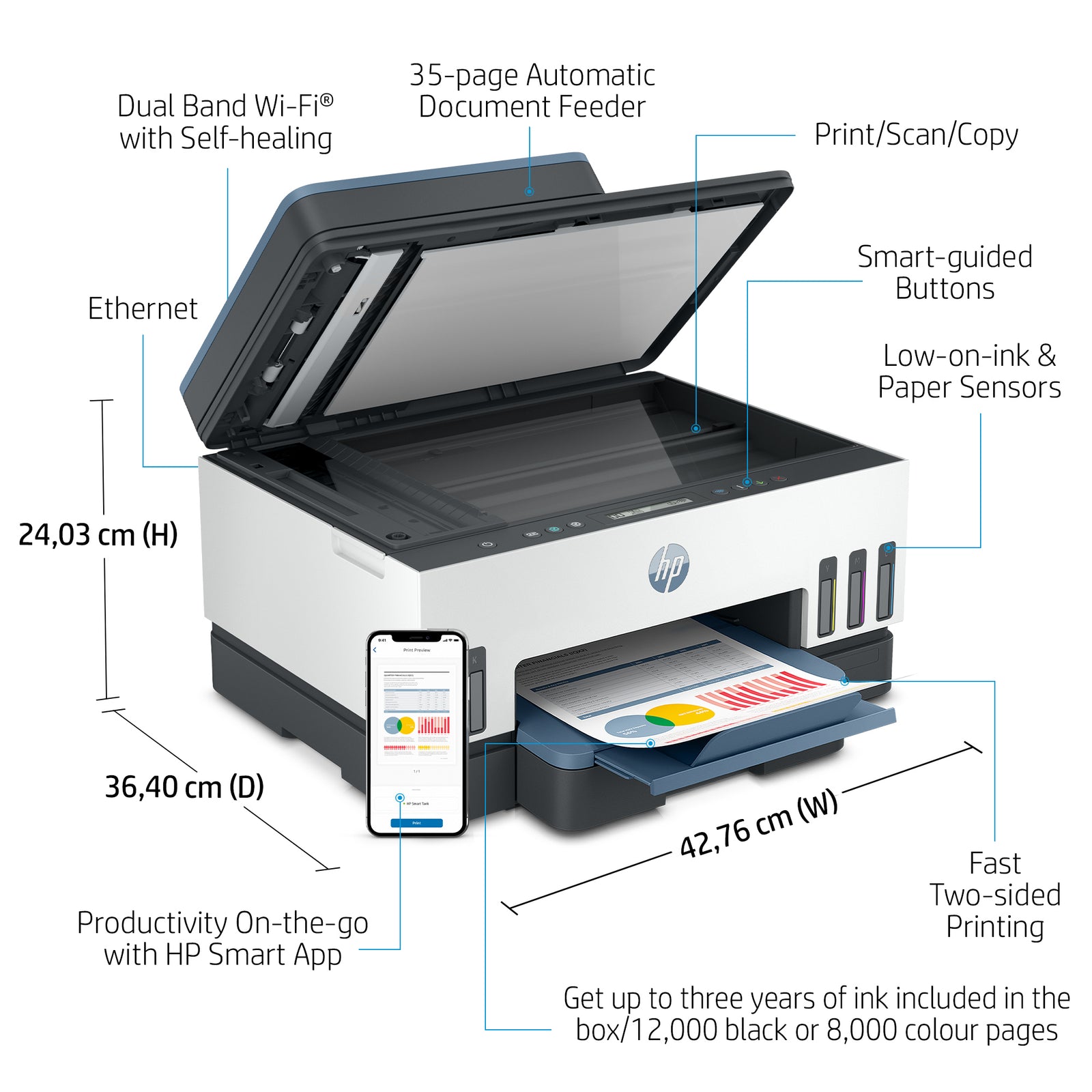 HP Smart Tank 7306 All-in-One Printer with 3 Years Ink