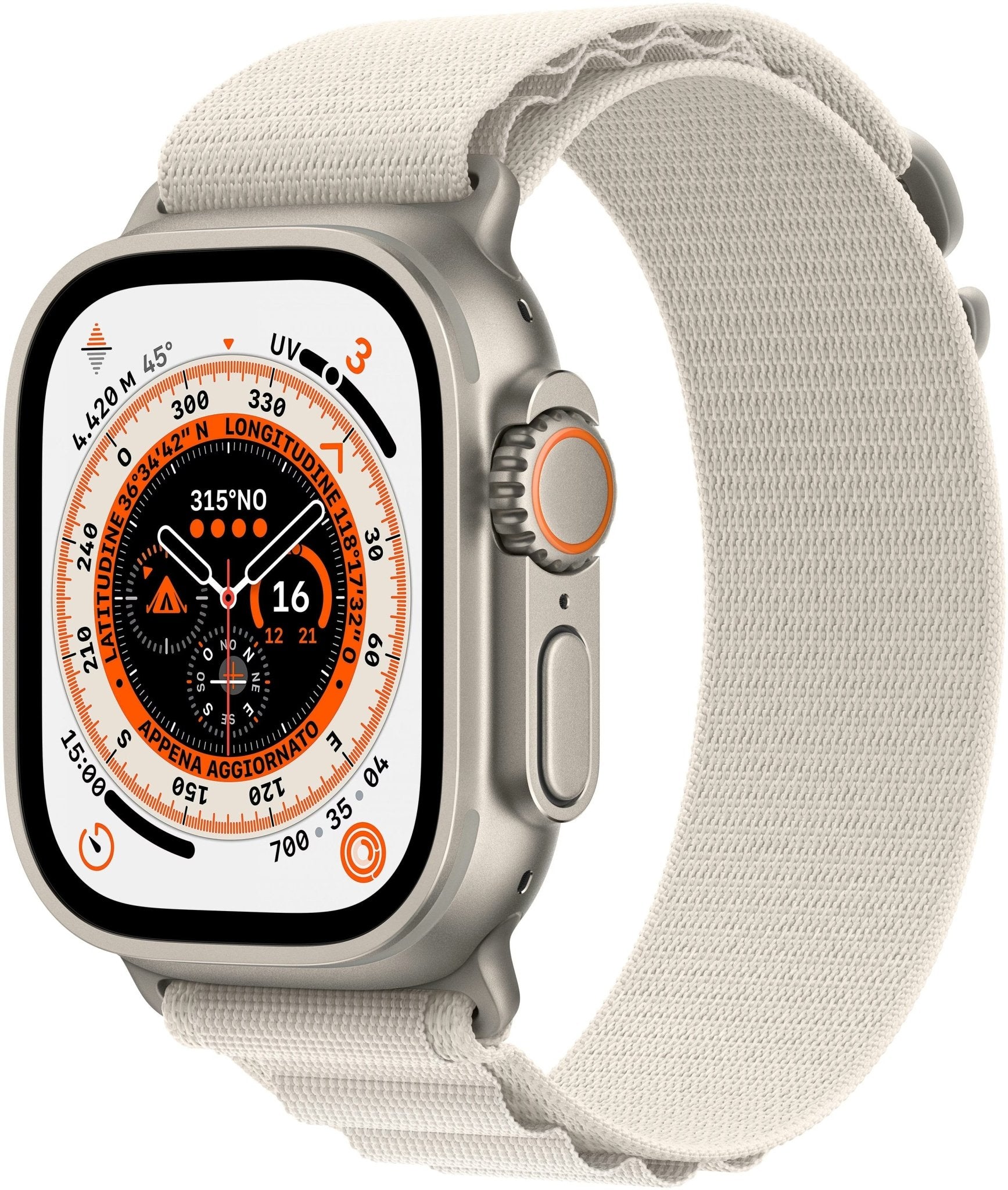 APPLE Watch Ultra GPS + Cell Titanium Starlight Alpine Loop 49mm M MQFR3FD/A - Compridis