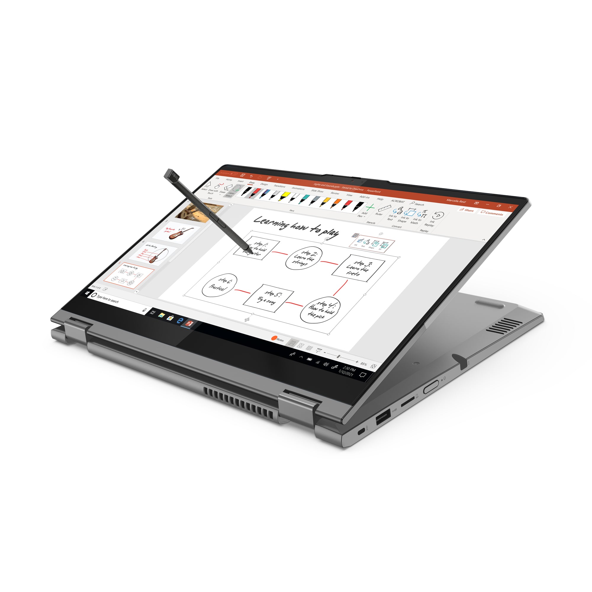 Lenovo ThinkBook 14s Yoga G3 IRU Intel® Core™ i5 i5-1335U Hybride (2-en-1) 35,6 cm (14") Écran tactile Full HD 16 Go DDR4-SDRAM 512 Go SSD Wi-Fi 6 (802.11ax) Windows 11 Pro Français Gris 21JG0007FR