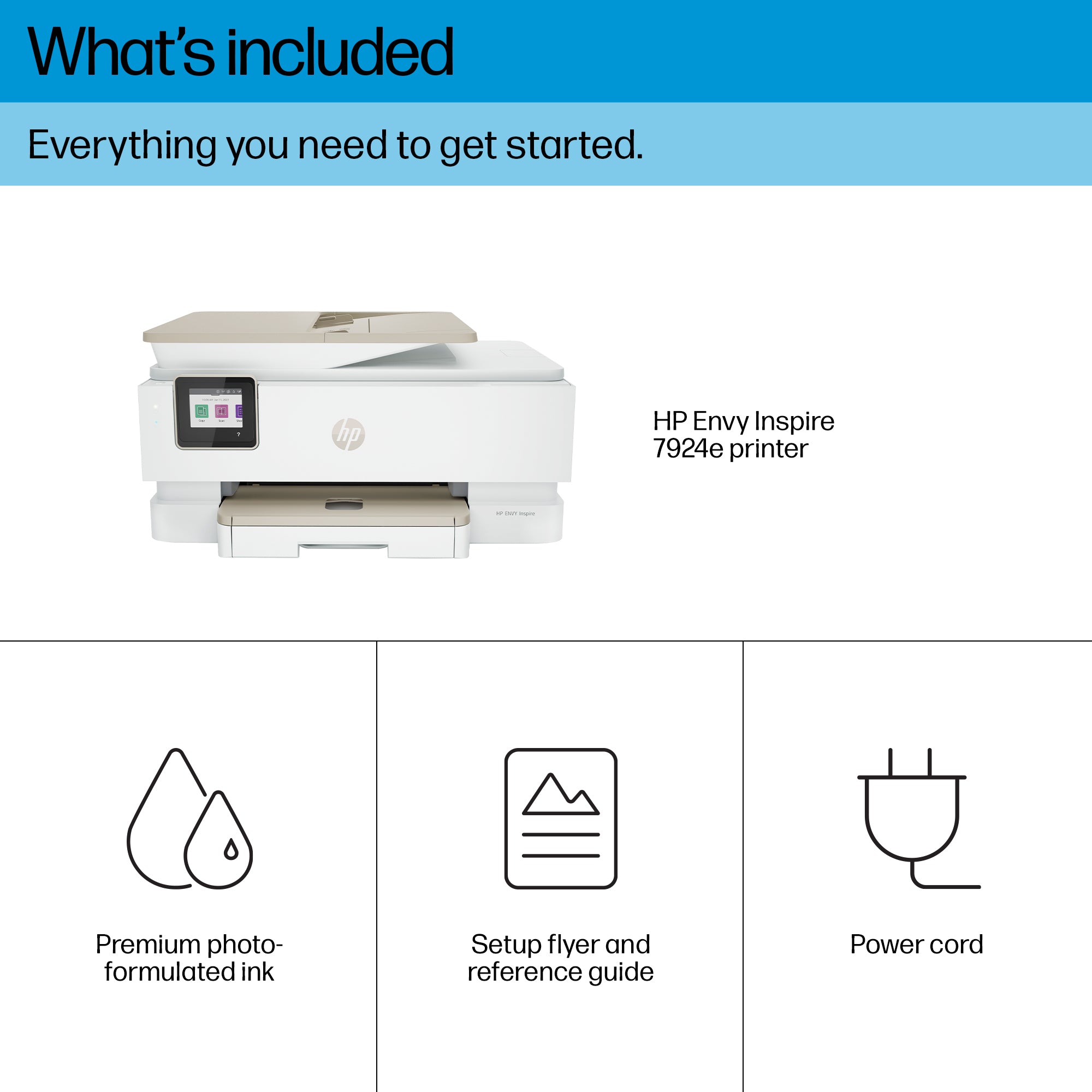 HP ENVY Inspire 7924e Sans fil All-in-One Couleur Imprimante, Instant Ink; Impression photo 349W0B#629
