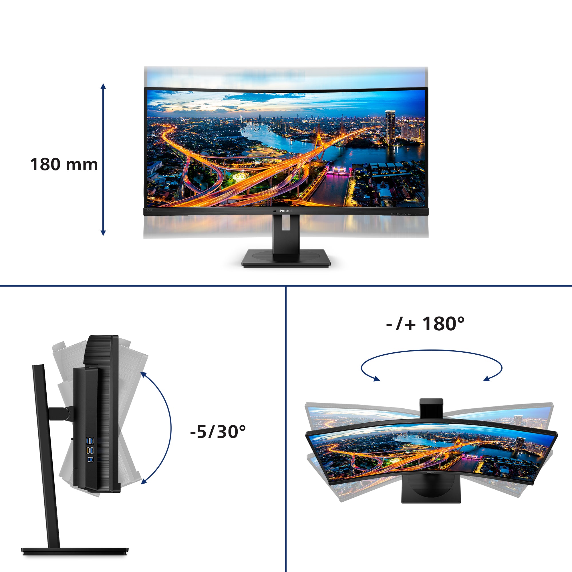 Business Monitor 345B1C Curved UltraWide LCD Screen