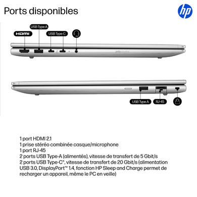 HP ProBook 4 G1i 16" Intel Core Ultra 7 255H 32Go 1TB SSD AZERTY B9YS0ET#ABF