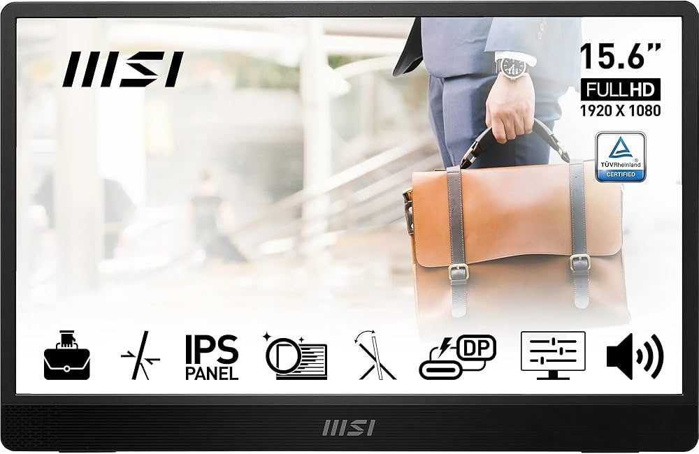 MSI PRO MP161 E2 15.6" Full HD Draagbare USB-C Monitor