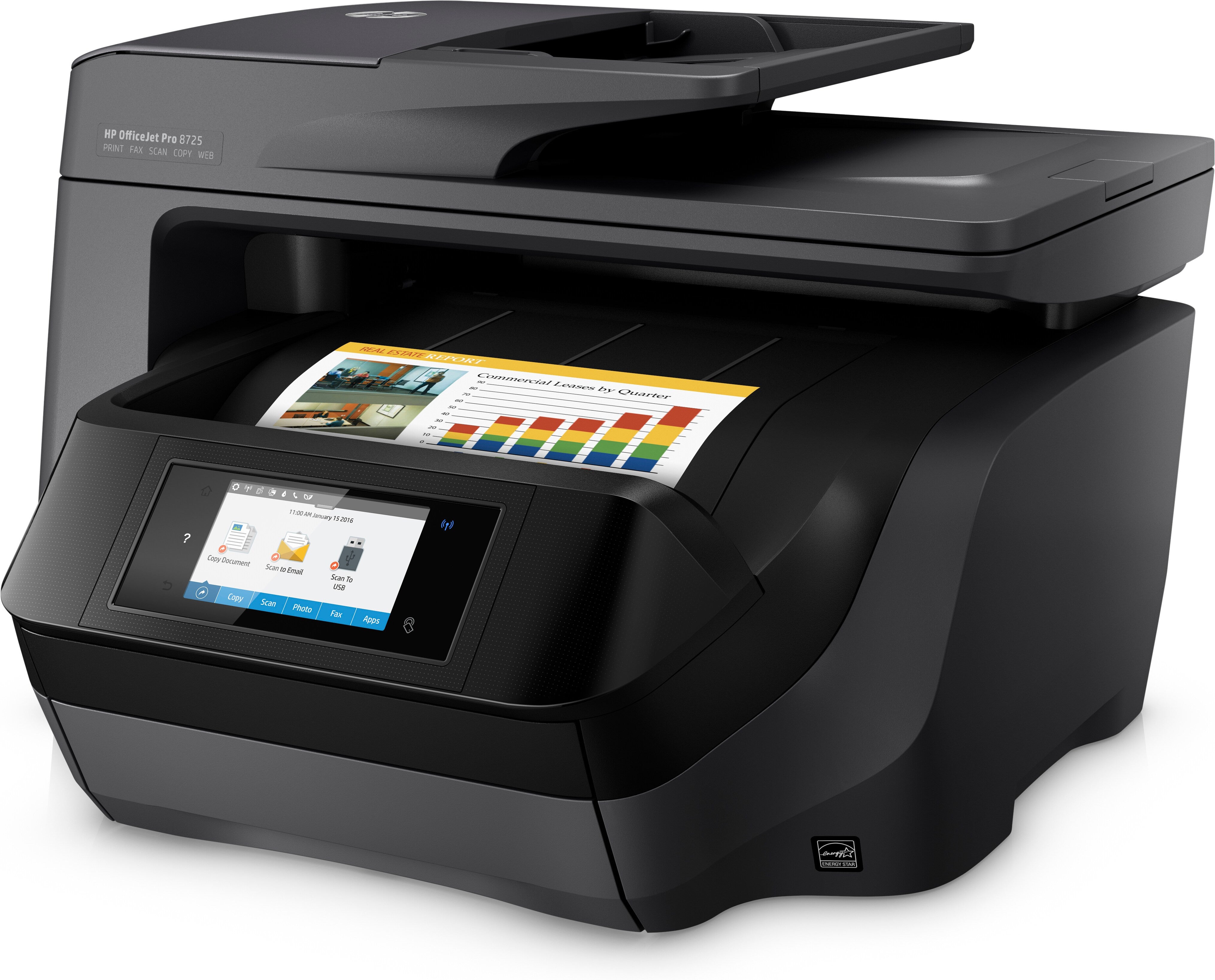 HP OfficeJet Pro 8725 All-in-One printer A jet d'encre thermique A4 4800 x 1200 DPI 24 ppm Wifi M9L80A