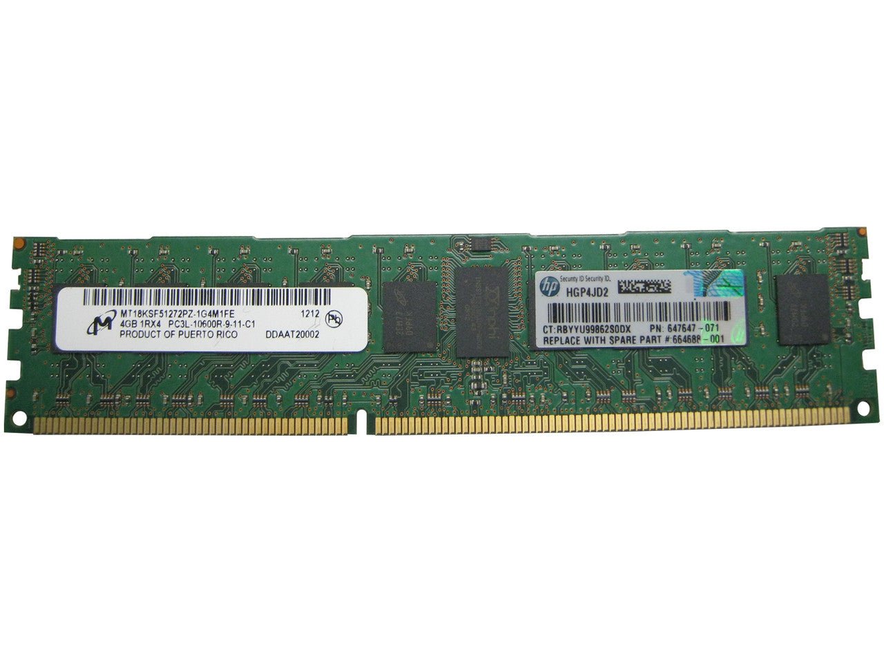 HP Geheugen ProLiant 4GB 10600R 647647 - 071 - Compridis