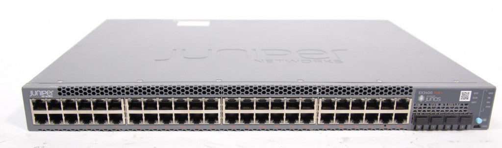 Juniper EX3400 48PORT SWITCH Géré L2/L3 Gigabit Ethernet (10/100/1000) Connexion Ethernet, supportant l'alimentation via ce port (PoE) 1U Noir EX3400-48P