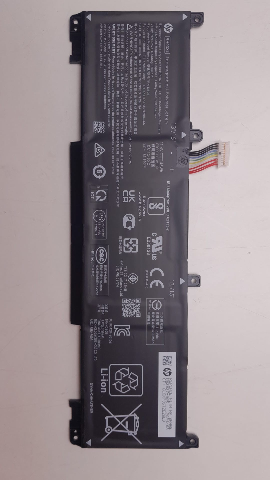 HP Gebuine HP Accu voor ProBook 450 G8 RH03XL HSTNN-IB9P accu 11.4 V 3850 mAh M02027-005
