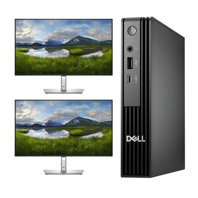 Dell Pro Micro QCM1250 i5-14500T 16GB 512GB SSD + 2x 27" Moniteur