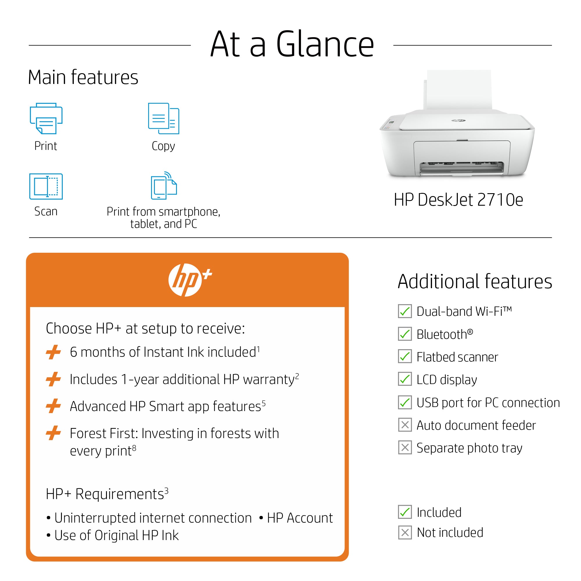 HP DeskJet 2710e Draadloos All-in-One Kleur Printer, Instant Ink; Kopieerapparaat, scanner 26K72B#629