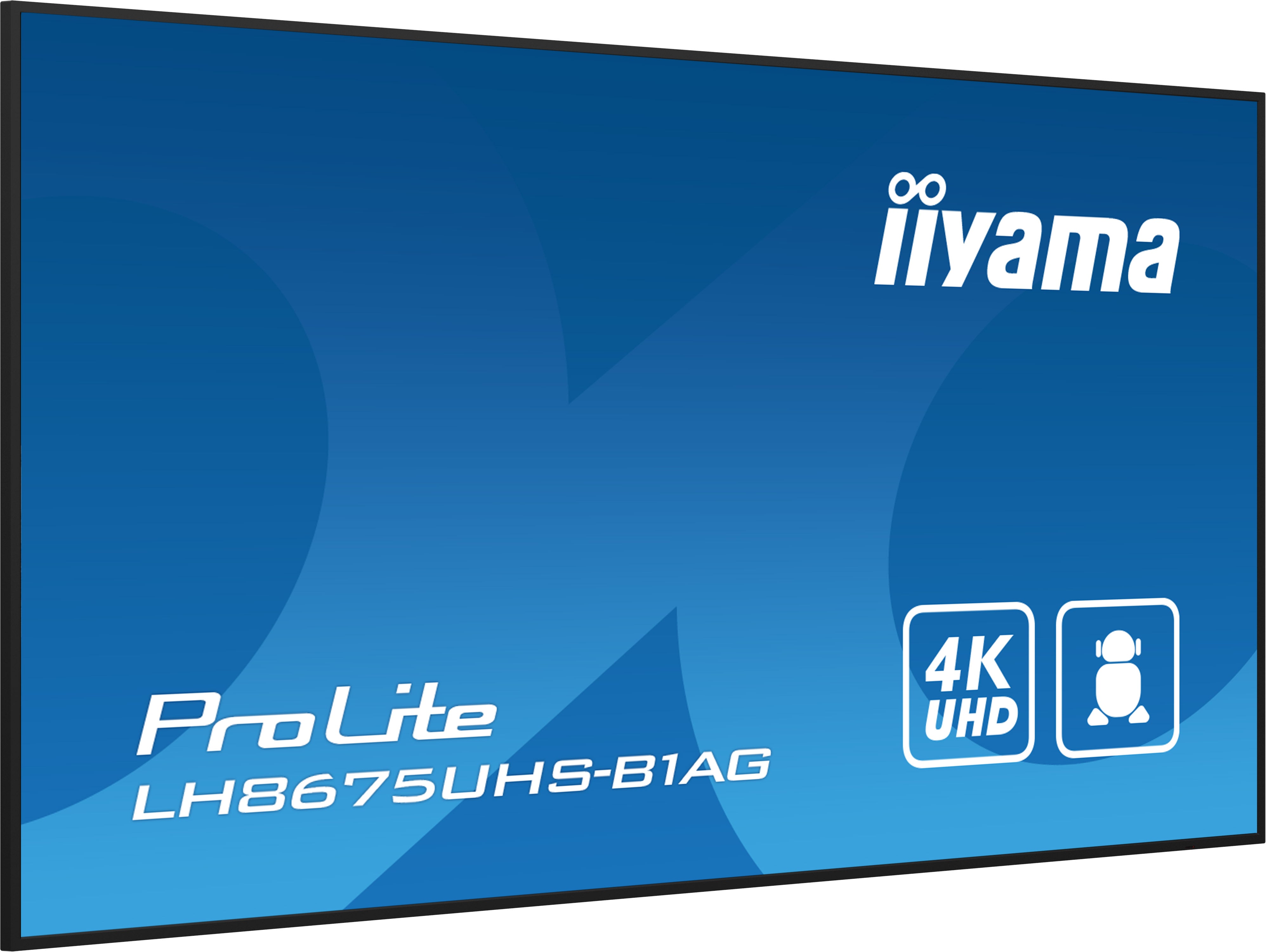 iiyama LH8675UHS-B1AG beeldkrant Digitale signage flatscreen 2,17 m (85.6") LCD Wifi 500 cd/m² 4K Ultra HD Zwart Type processor Android 11 24/7 LH8675UHS-B1AG