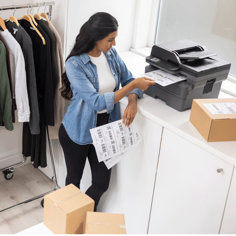 Compacte A4 all-in-one zwart-witlaserprinter met dubbelzijdig printen en draadloze netwerkverbinding voor het snel en veilig afdrukken van documenten tot 34 pagina’s per minuut.