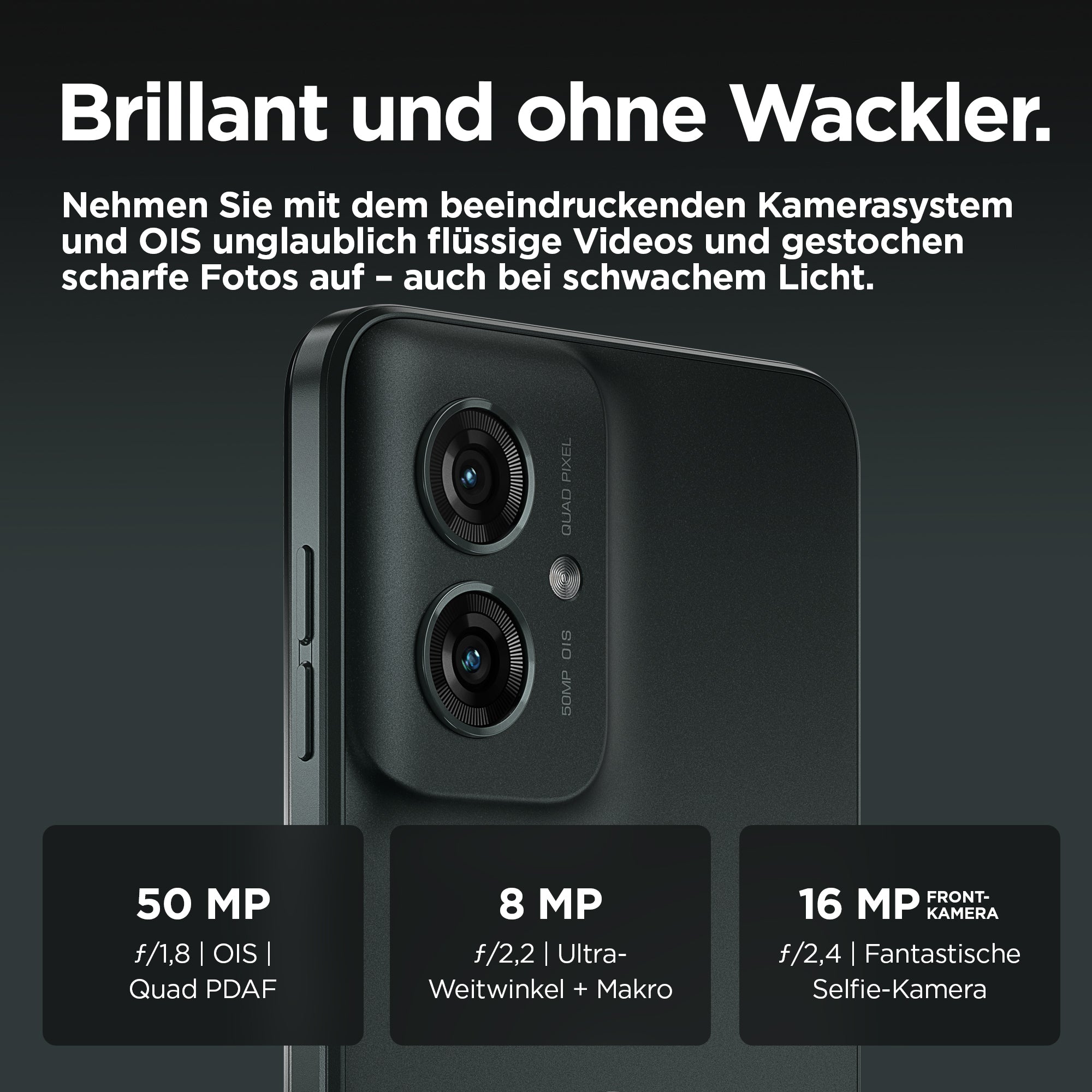 Motorola moto g55 5G 16,5 cm (6.49") Dual SIM Android 14 USB Type-C 8 GB 256 GB 5000 mAh Grijs PB5U0003SE