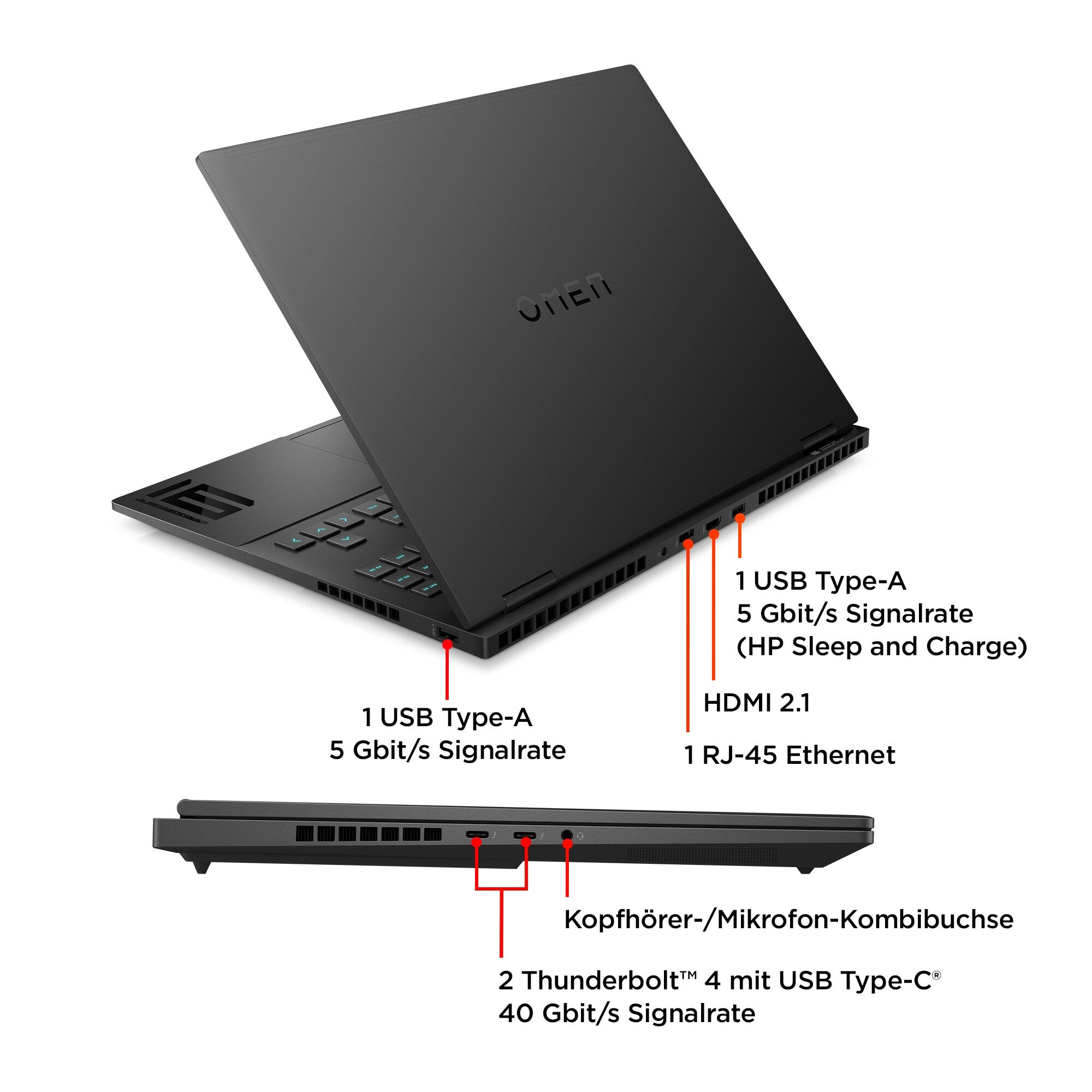 HP OMEN Omen Transcend 16, 16", Intel Core i9-13900HX, 32Go RAM, 1TB SSD, QWERTZ Keyboard (DE), 84S01EA#ABD