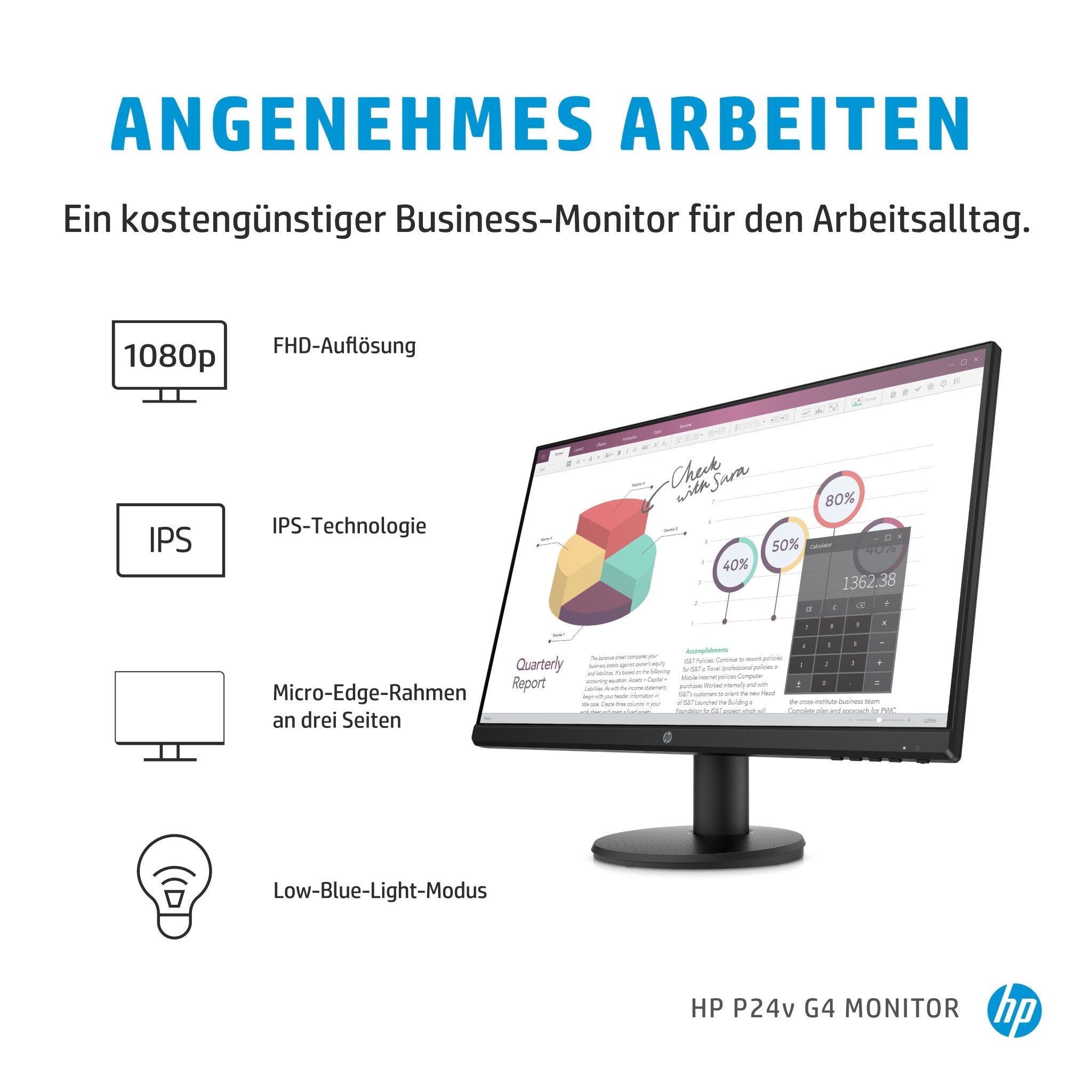 HP P24v G4 computer monitor 60,5 cm (23.8") 1920 x 1080 Pixels Full HD Zwart 9TT78AABB - Compridis