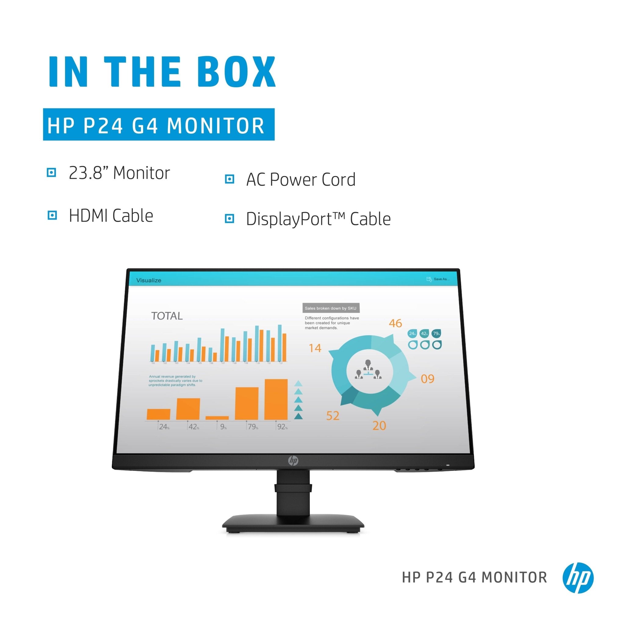 HP P - Series P24 G4 computer monitor 60,5 cm (23.8") 1920 x 1080 Pixels Full HD 1A7E5AAABB - Compridis