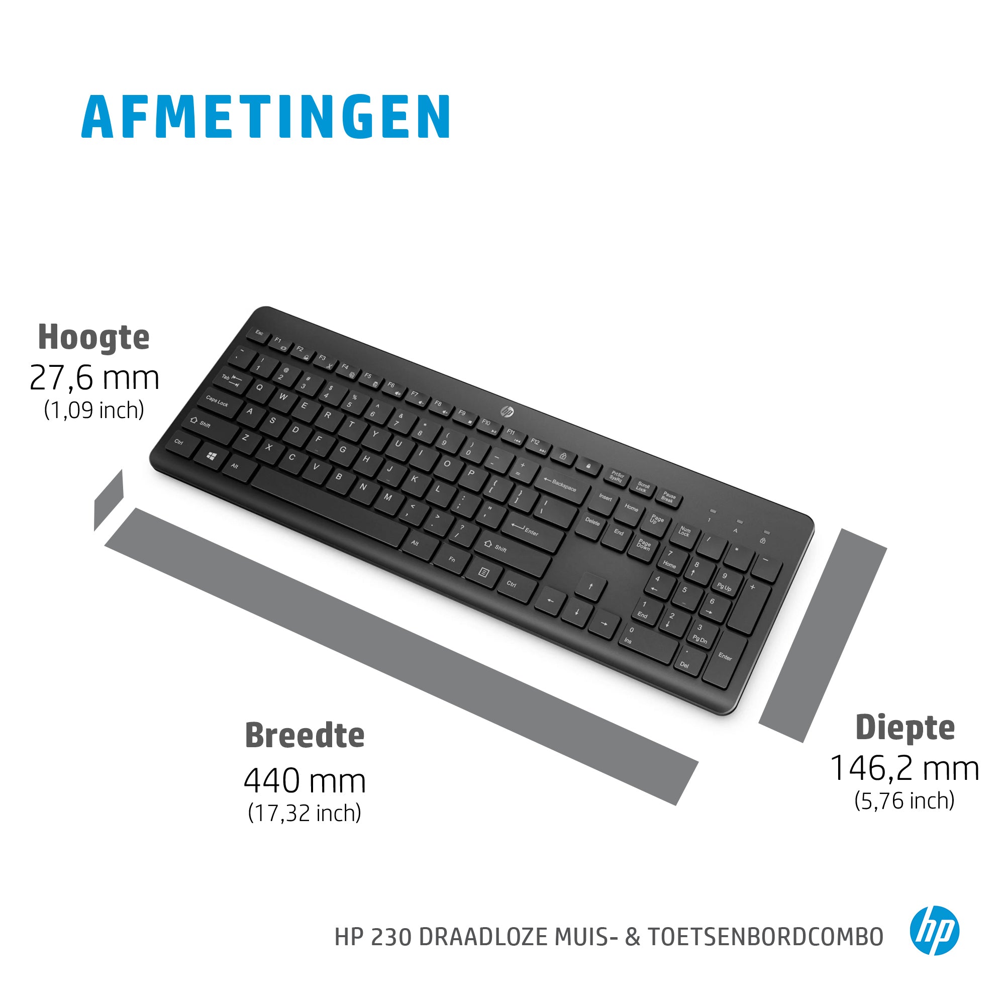 230 Wireless Keyboard and Mouse Set - QWERTY 18H24AA#ABB
