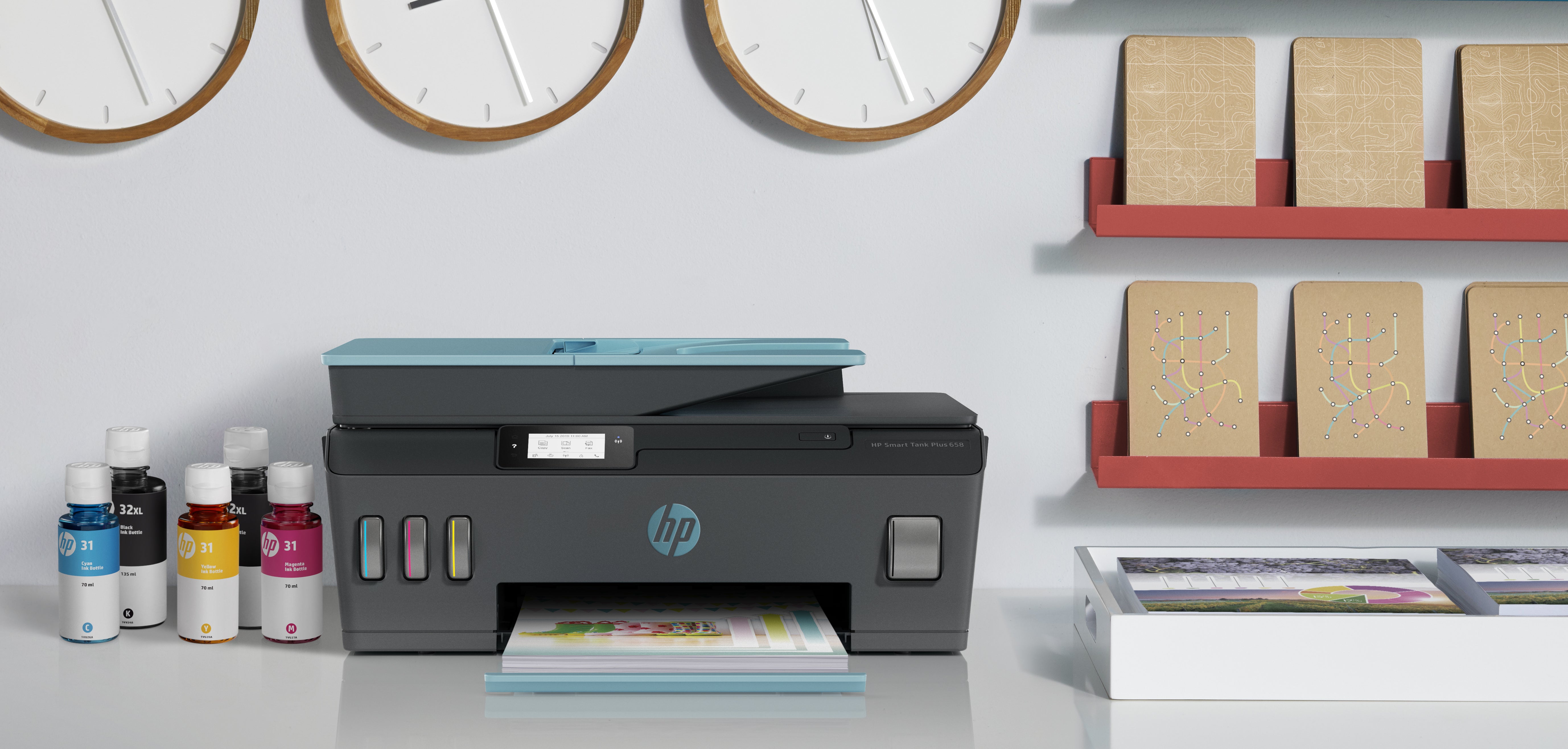 HP Smart Tank Plus 658 Sans fil All-in-One Couleur Imprimante, Copieur, Scanner 3YW48A