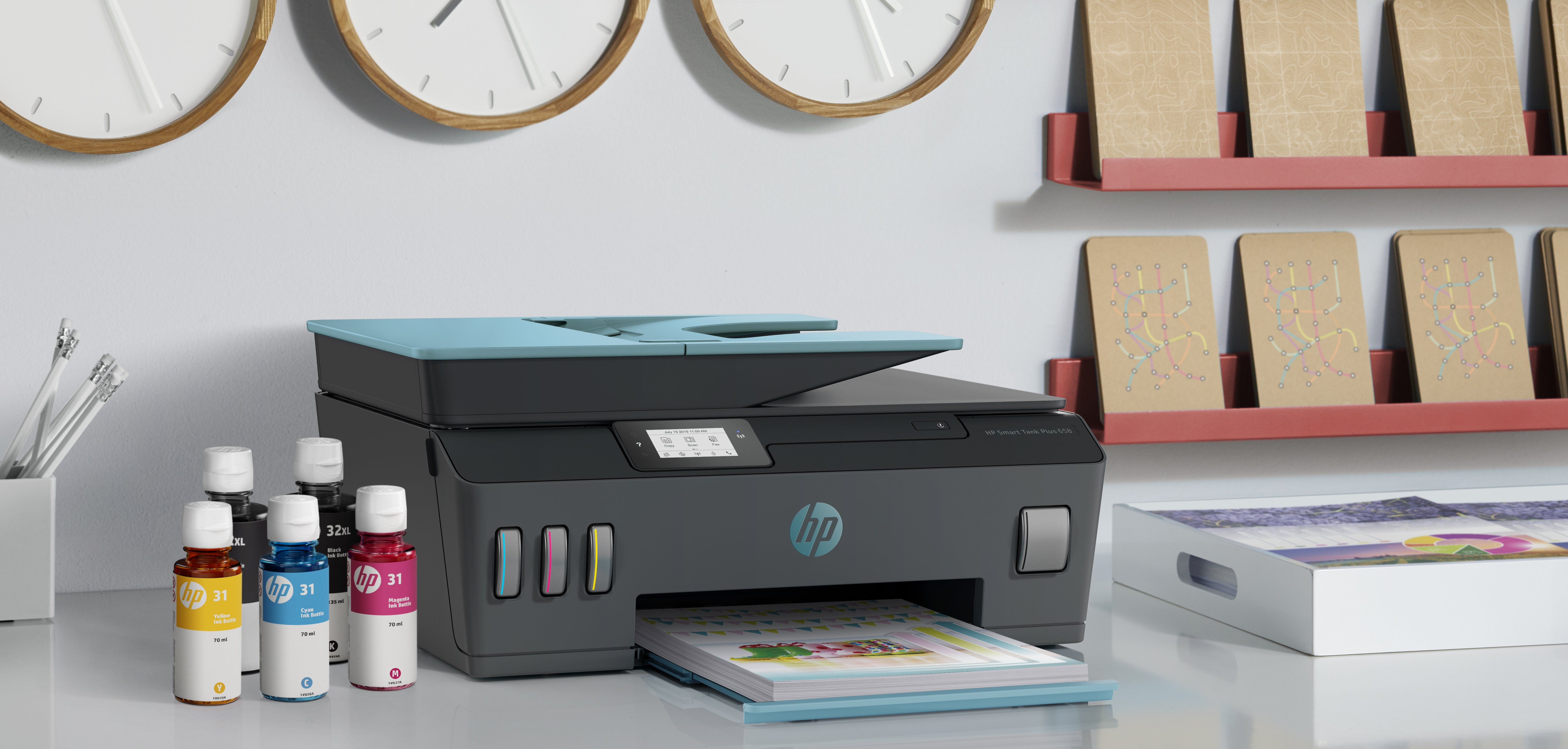 HP Smart Tank Plus 658 Sans fil All-in-One Couleur Imprimante, Copieur, Scanner 3YW48A