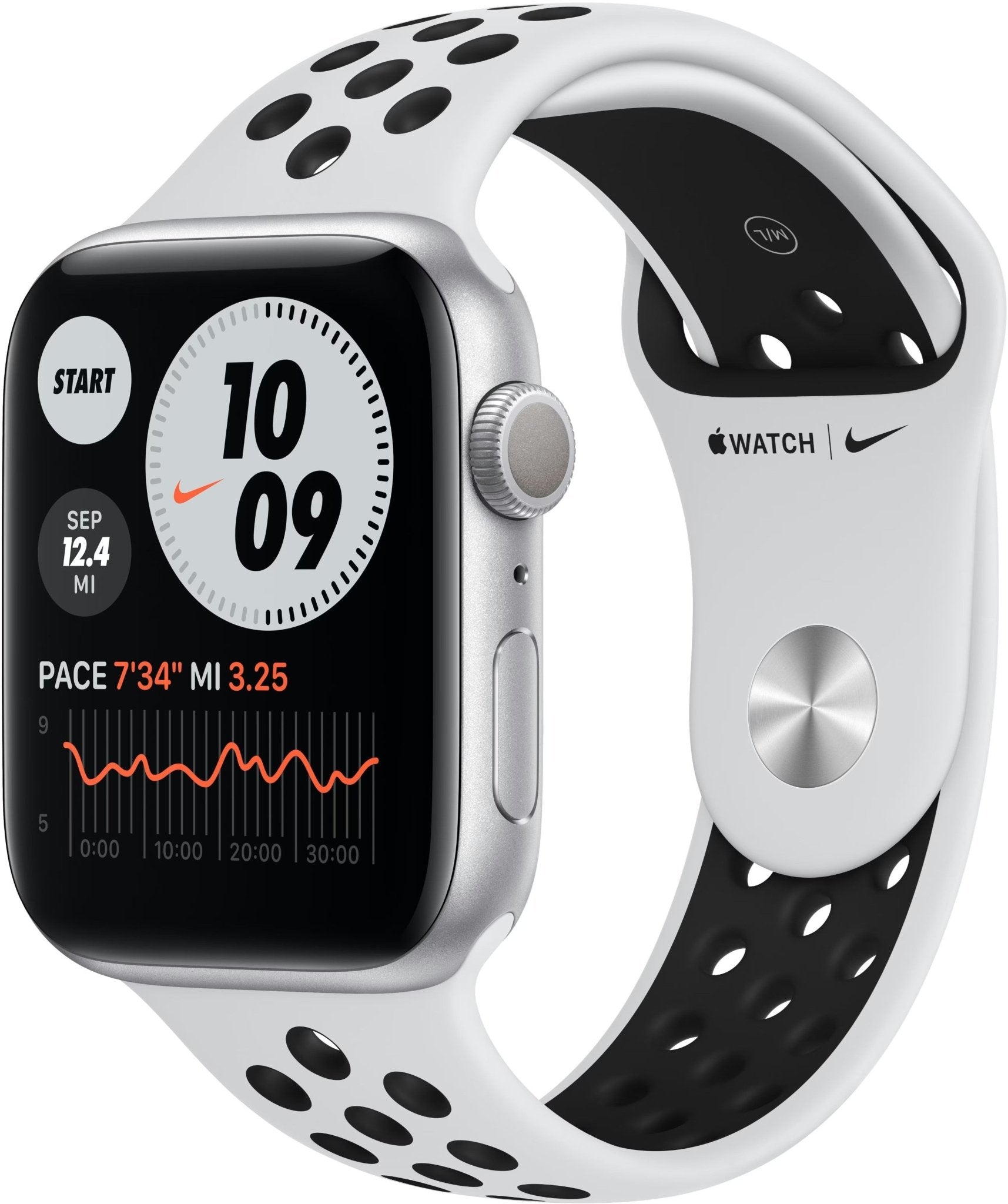 Apple Watch Series 6 Nike OLED 44 mm Digitaal 368 x 448 Pixels Touchscreen Zilver Wifi GPS MG293FD/A - Compridis