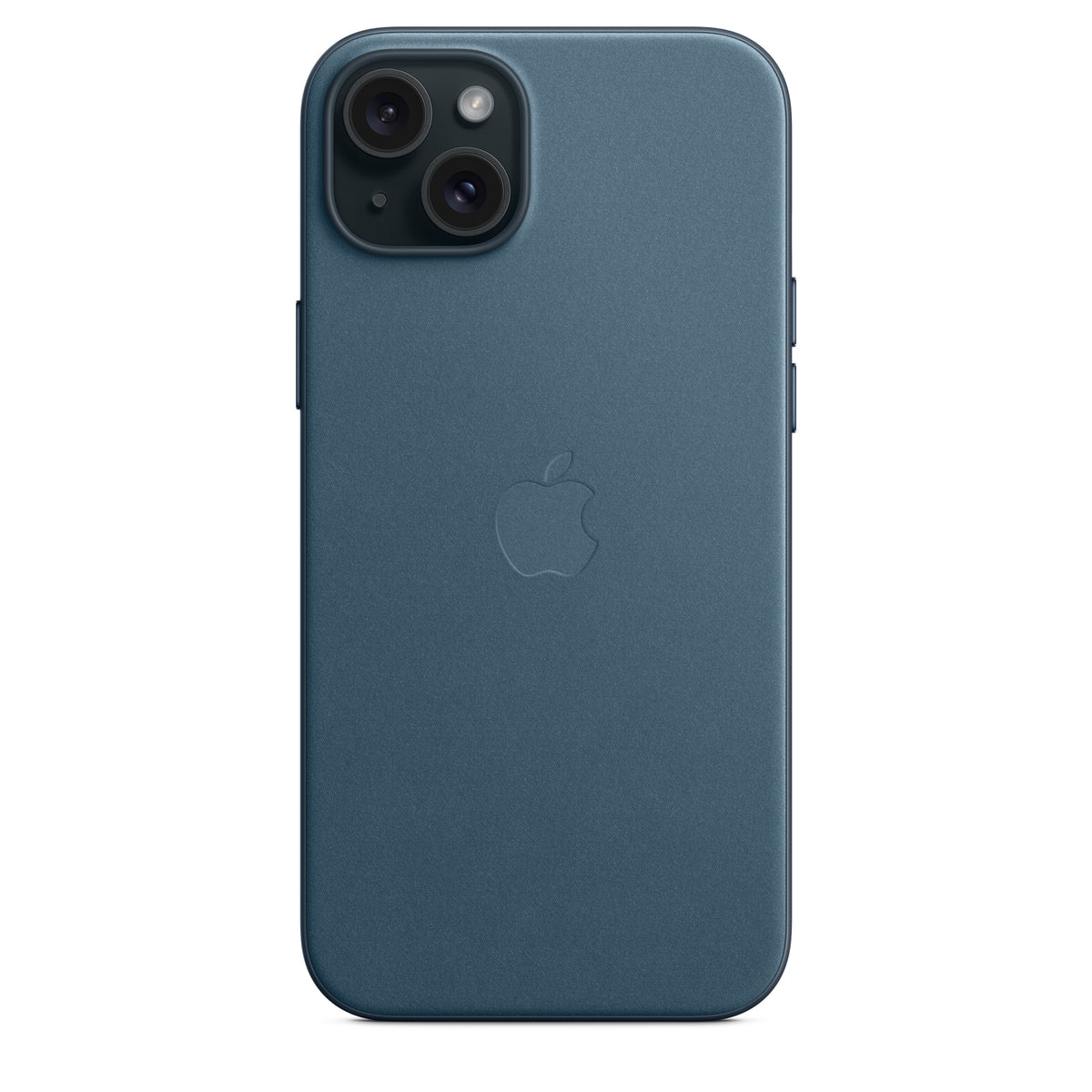 Apple FineWoven Hoes met MagSafe voor iPhone 15 Plus Pacific Blue