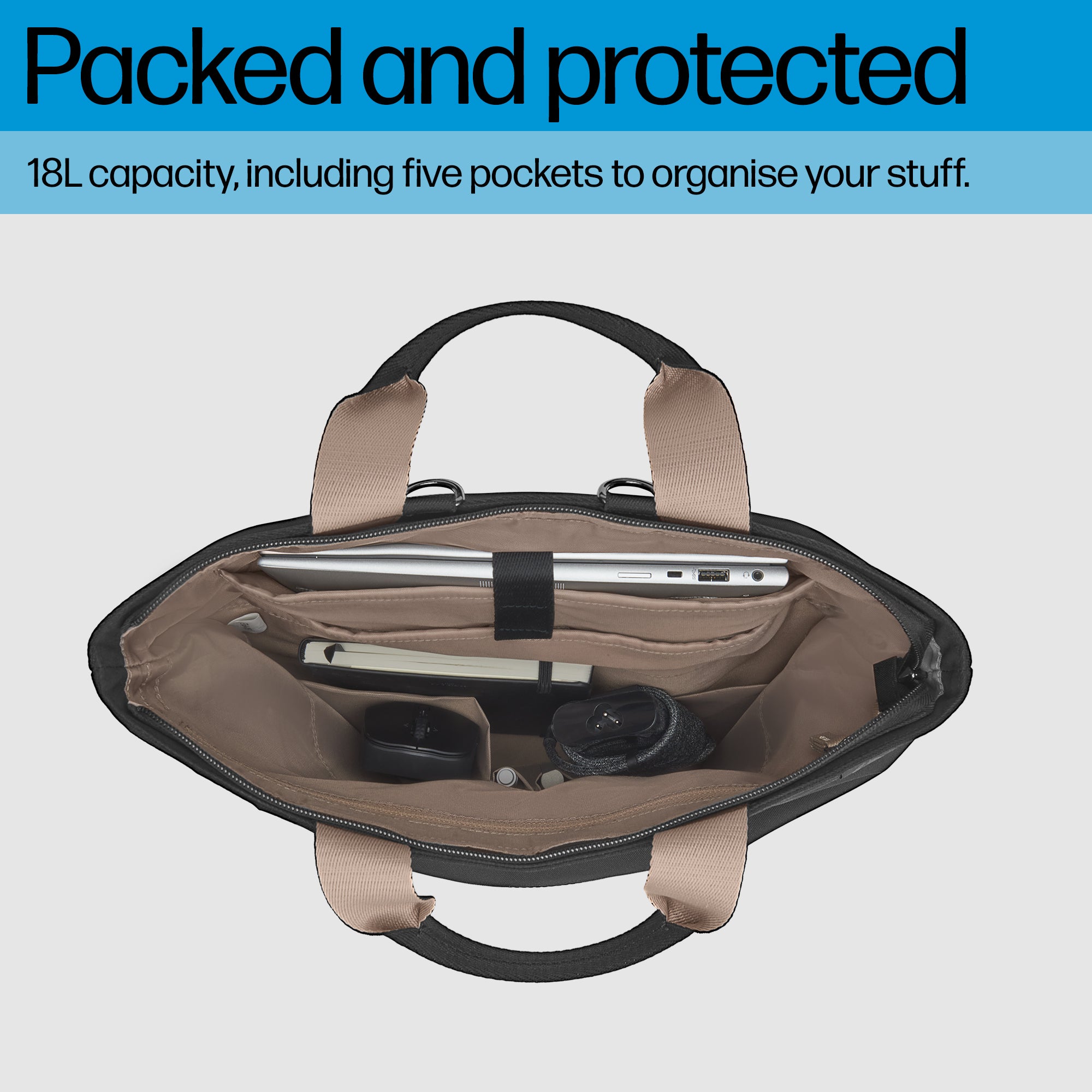 HP Sac forme sac à dos pour ordinateur portable convertible 14 pouces 9C2H1AA