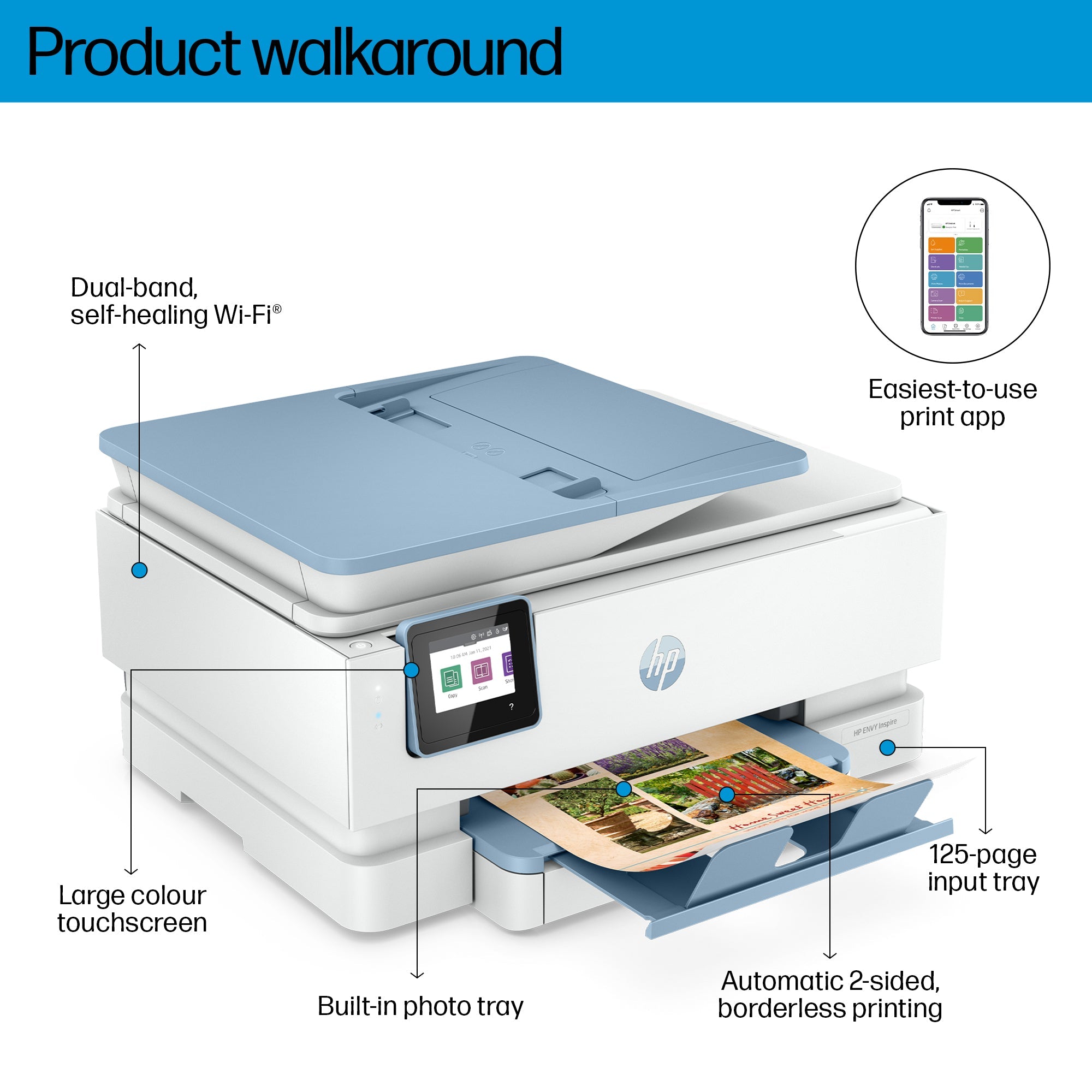 HP ENVY Inspire 7921e Draadloos All - in - One Kleur Printer, Instant Ink; Foto's printen 2H2P6B629 - Compridis