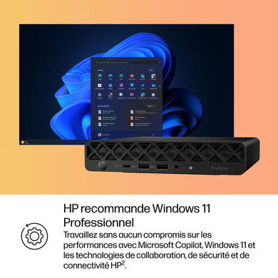 HP ProDesk 4 Mini G1i U7-265T 16GB 512GB SSD AZERTY - Compridis