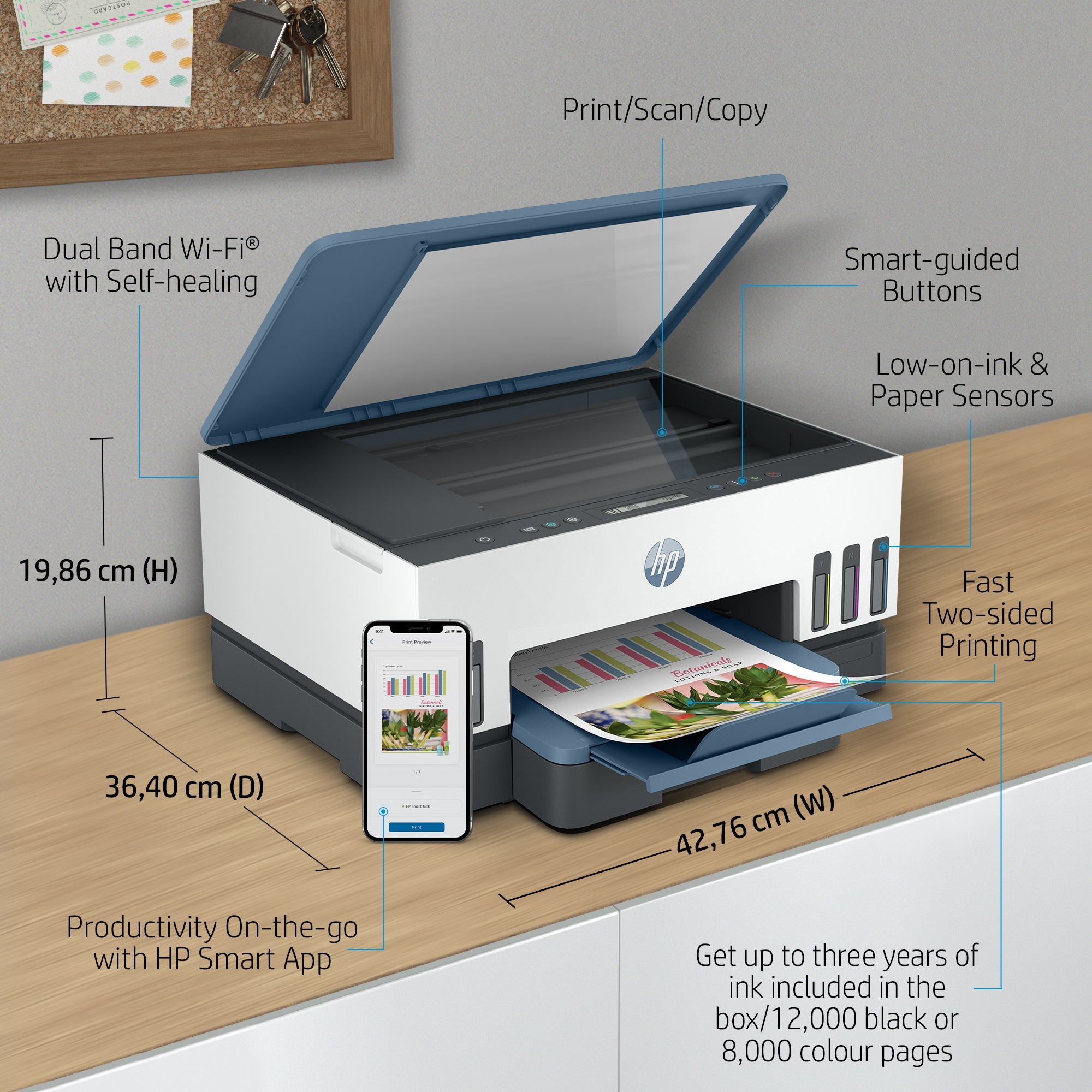 HP Smart Tank 7006 Draadloos All - in - One Kleur Printer, Dubbelzijdig printen; Kopieerapparaat, Scanner 28B55A - Compridis