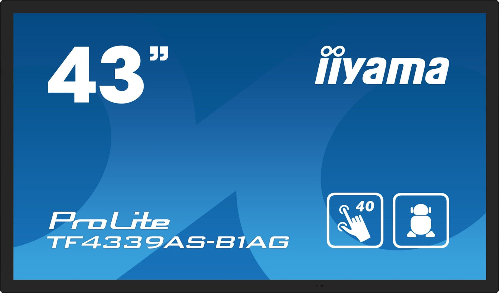 IIYAMA 43" gelijmde pcap anti-reflecterende rand zonder 40 TF4339AS-B1AG - Compridis