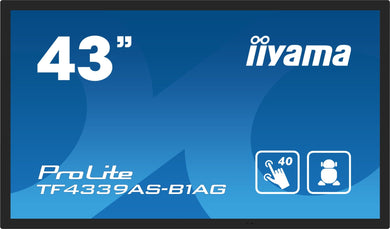 IIYAMA 43" gelijmde pcap anti-reflecterende rand zonder 40 TF4339AS-B1AG - Compridis
