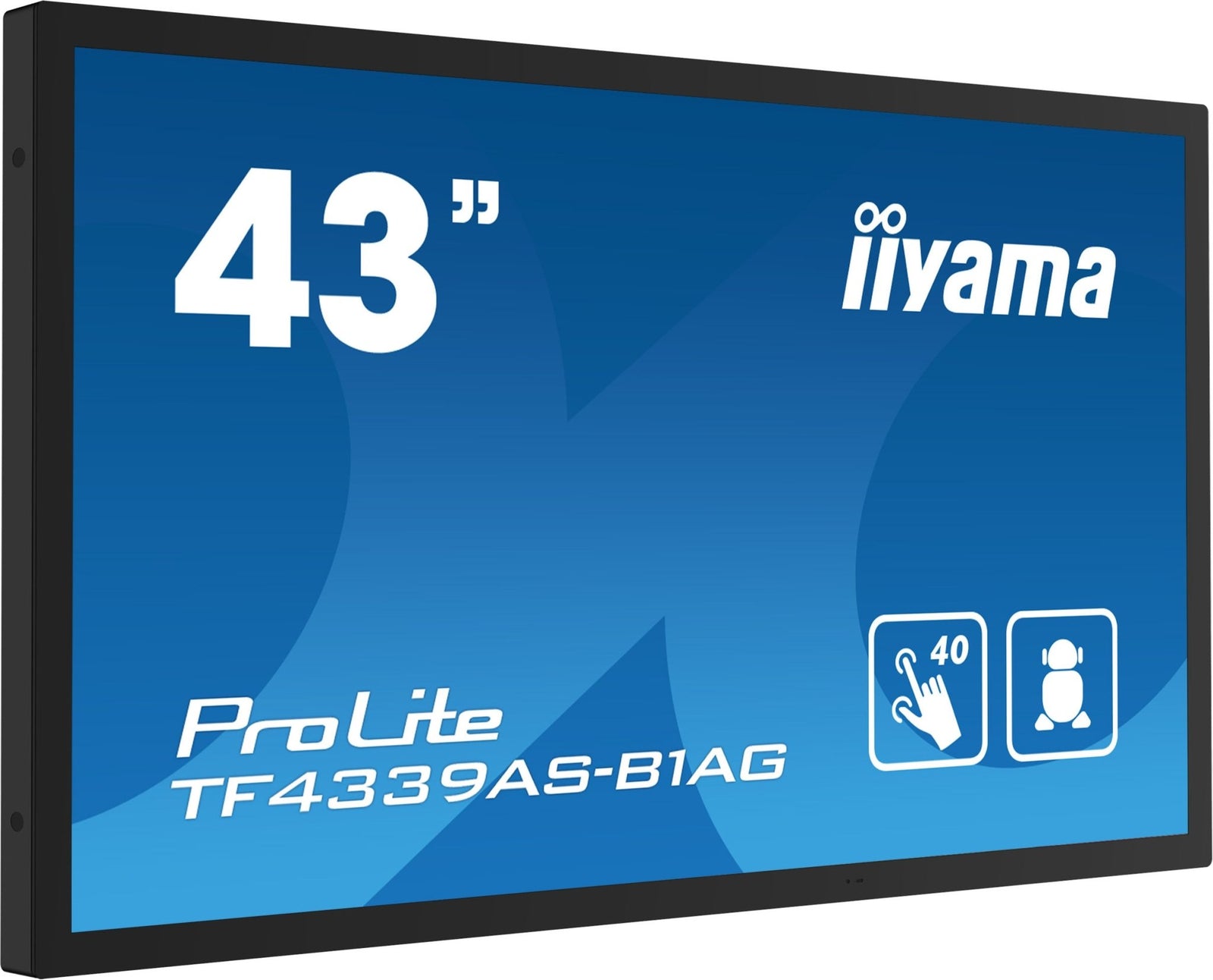 IIYAMA 43" gelijmde pcap anti-reflecterende rand zonder 40 TF4339AS-B1AG - Compridis