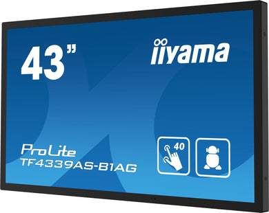 iiyama TF4339AS-B1AG computer monitor 108 cm (42.5") 3840 x 2160 Pixels 4K Ultra HD LED Touchscreen Zwart TF4339AS-B1AG - Compridis