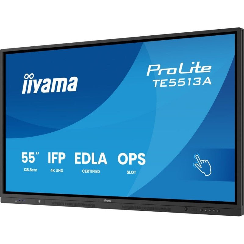 iiyama TE5513A - B1AG beeldkrant Interactief flatscreen 138,7 cm (54.6") Wifi 500 cd/m² 4K Ultra HD Zwart Touchscreen Type processor Android 18/7 TE5513A - B1AG - Compridis