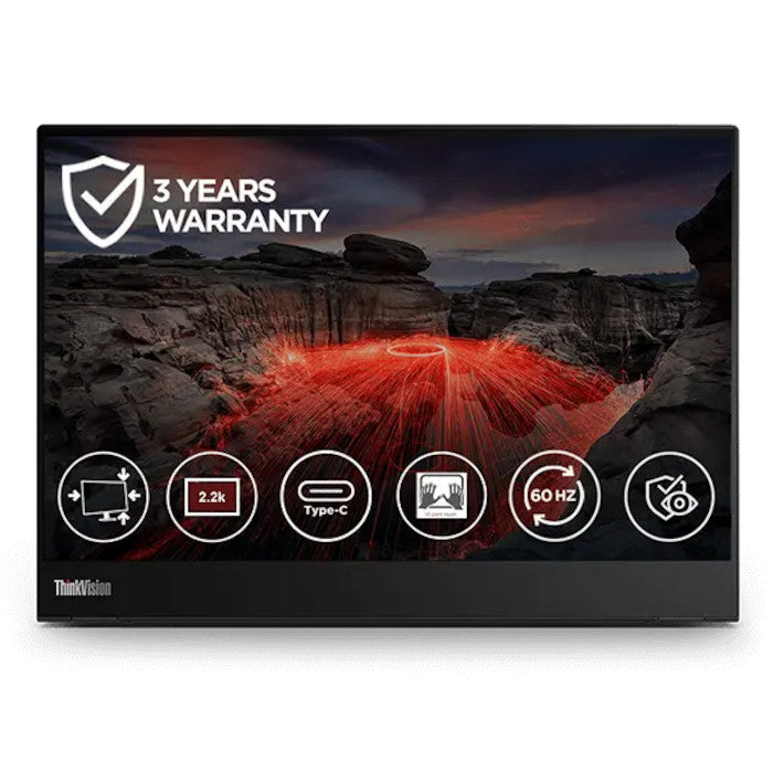 Lenovo ThinkVision M14t Gen 2 63FDUAT6WL 14" 2.2K Touch Monitor