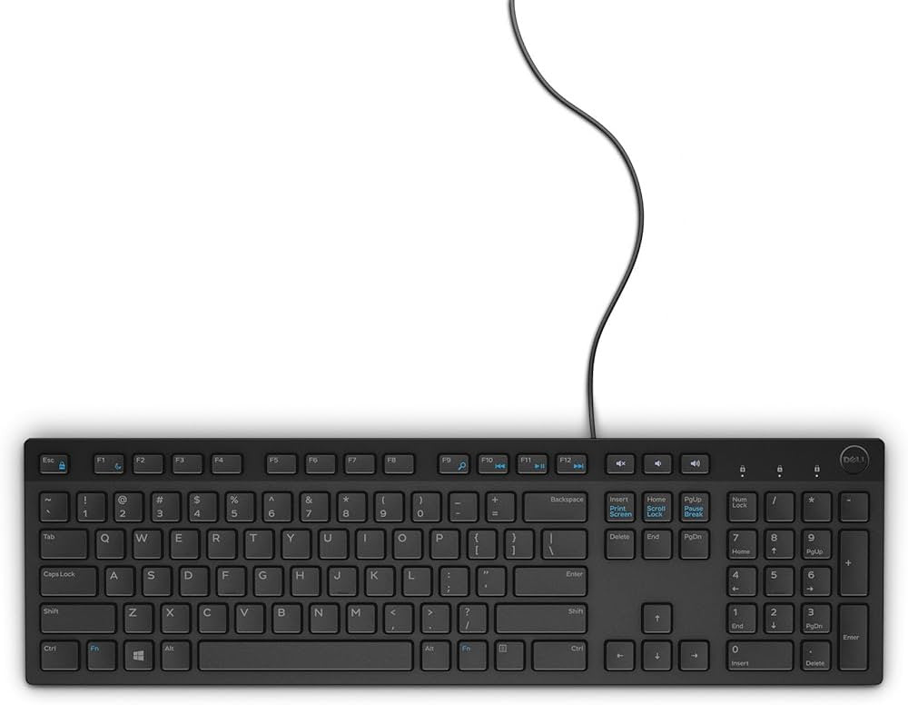 DELL Clavier international QWERTY US USB KB216 noir KB216-BK-ENG-IT