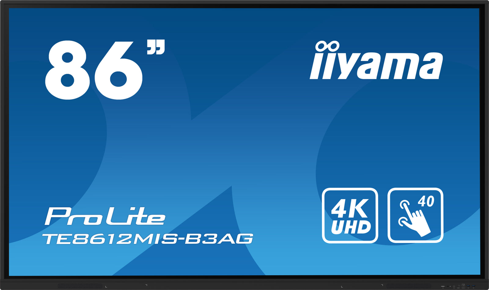 IIYAMA Écran tactile public 4K Ultra HD de 85,6 pouces TE8612MIS-B3AG