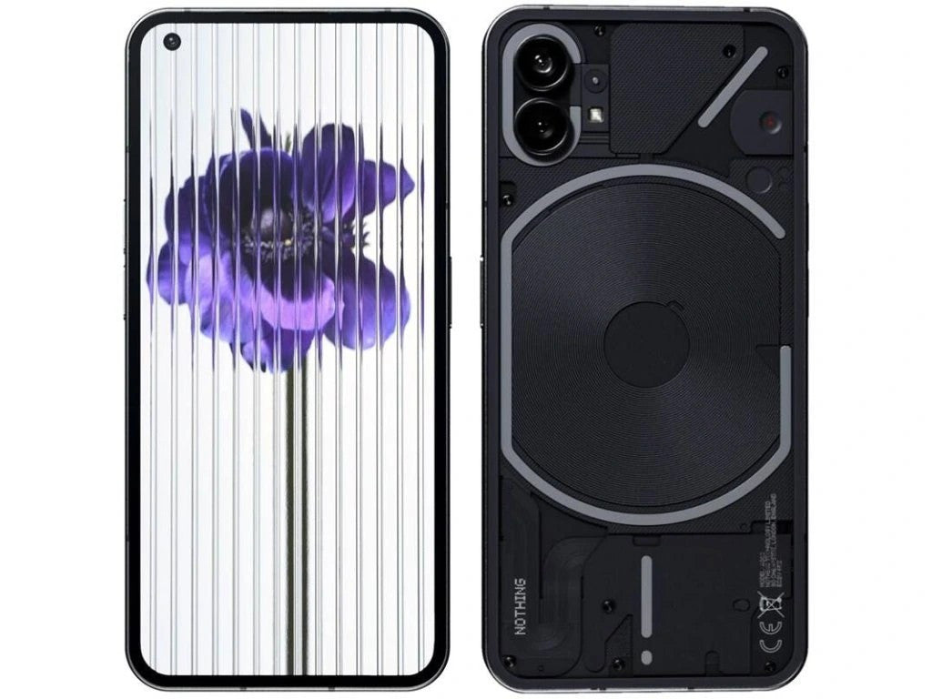 Nothing Phone (1) 16,6 cm (6.55") Double SIM 5G USB Type-C 8 Go 128 Go 4500 mAh Noir A10400006