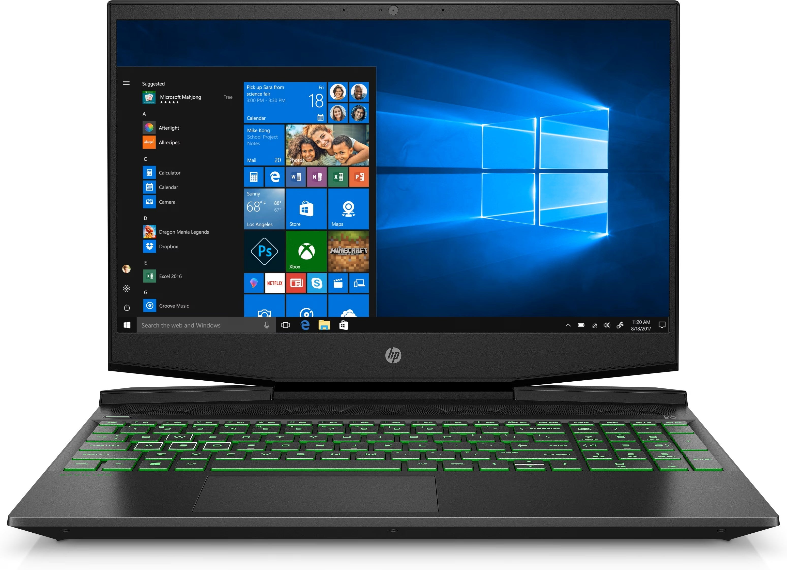 HP Pavilion i5-9300H 16GB/512GB/15,6" GTX 1650 Groen) 15,6" Duits toetsenbord 7DJ89EA#ABD