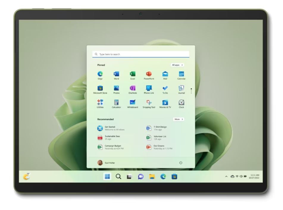 Microsoft Surface Pro 9 Intel® Core™ i5 256 GB 33 cm (13") 8 GB Wi-Fi 6E (802.11ax) Windows 11 Home Groen QEZ-00055
