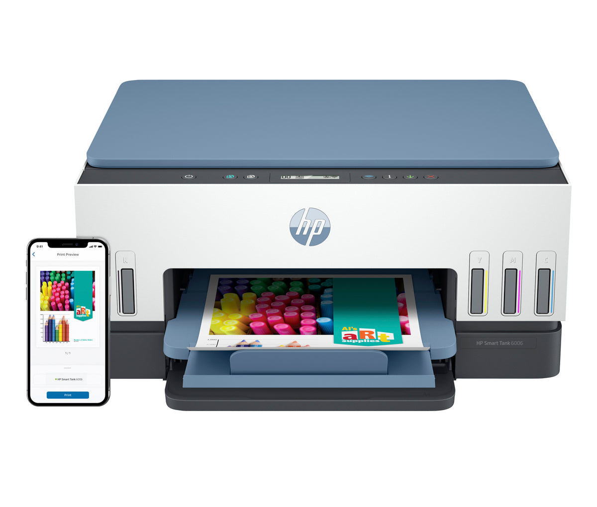 HP Smart Tank 6006 Imprimante Tout-en-Un – 12 ppm N&B / 7 ppm Couleur – Blanc