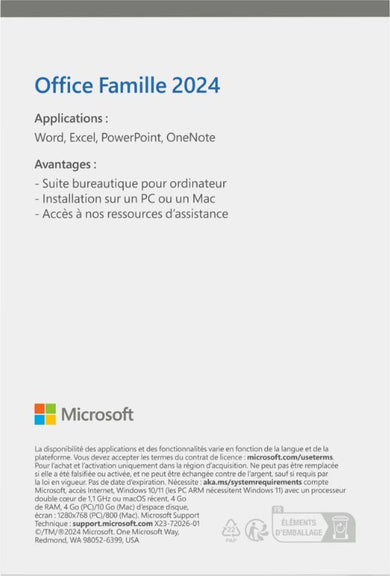 MICROSOFT Bureau à domicile 2024 Zone euro française Média EP2-06842