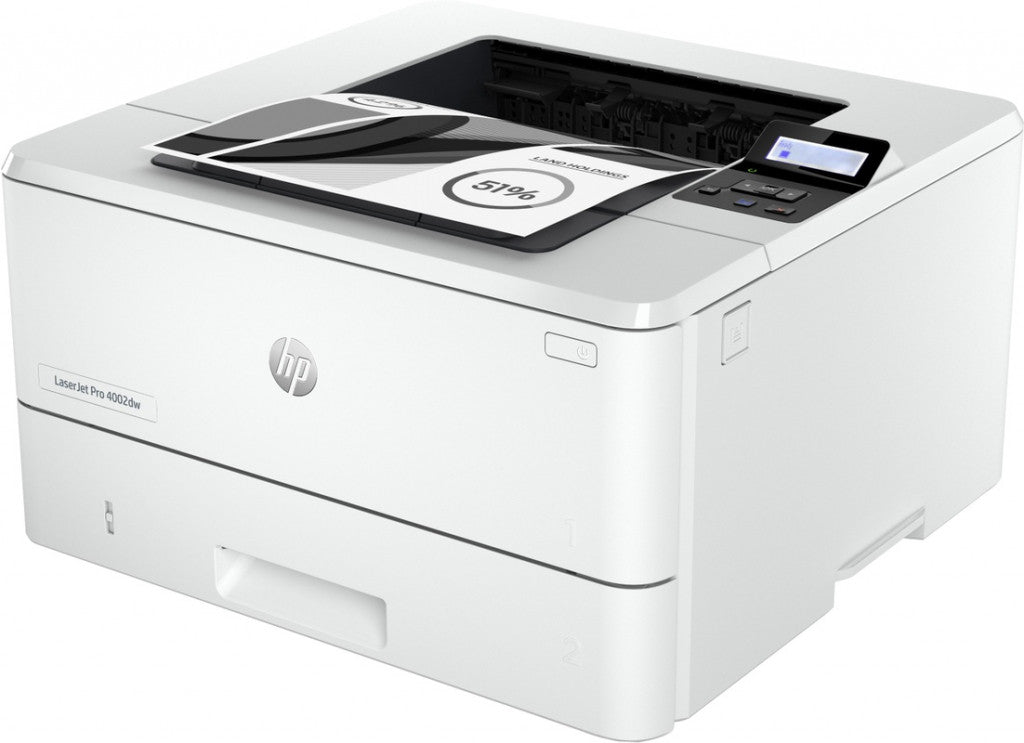 HP LaserJet Pro Imprimante 4002dw, Noir et blanc, Imprimante pour Petites/moyennes entreprises, Imprimer, Impression recto-verso; Vitesses de première page imprimée; Taille compacte; Éco-énergétique; Sécurité renforcée; Wi-Fi double fréquence 2Z606F#B19