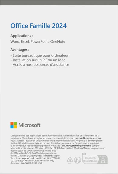 MICROSOFT Kantoor Home 2024 Franse Eurozone Mediale EP2-06842 - Compridis